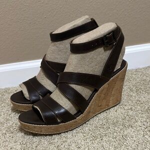 Timberland Brown Tan Wedge Shoes with Cork Heel *Brand New*